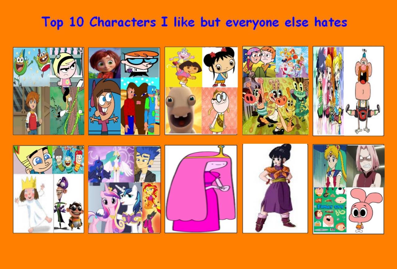 top 10 Characters i like but everyone else hates by fanbyjazzystar123 ...