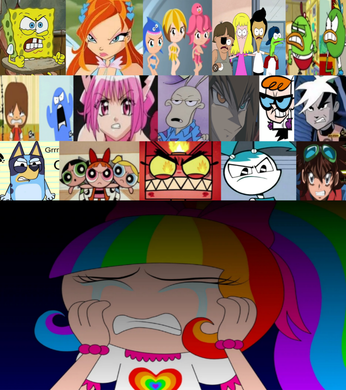 my angry characters at rainbowk1tty101 by fanbyjazzystar123 on DeviantArt