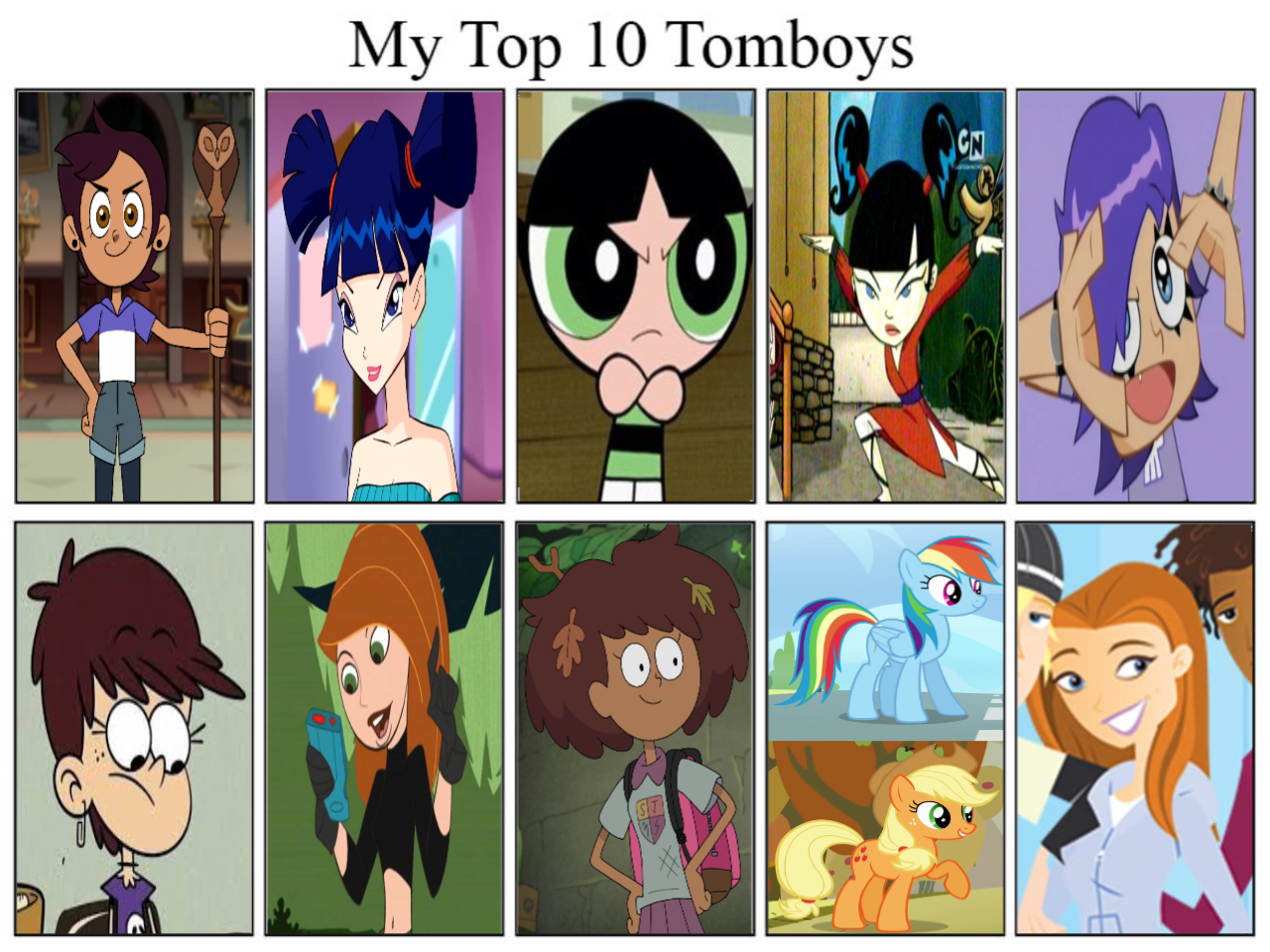 My top 10 favorite tomboys by fanbyjazzystar123 on DeviantArt
