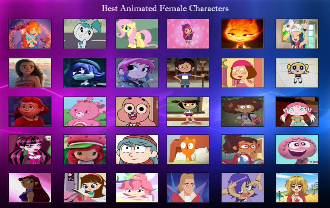 Best Animated Female Characters by fanbyjazzystar123 on DeviantArt