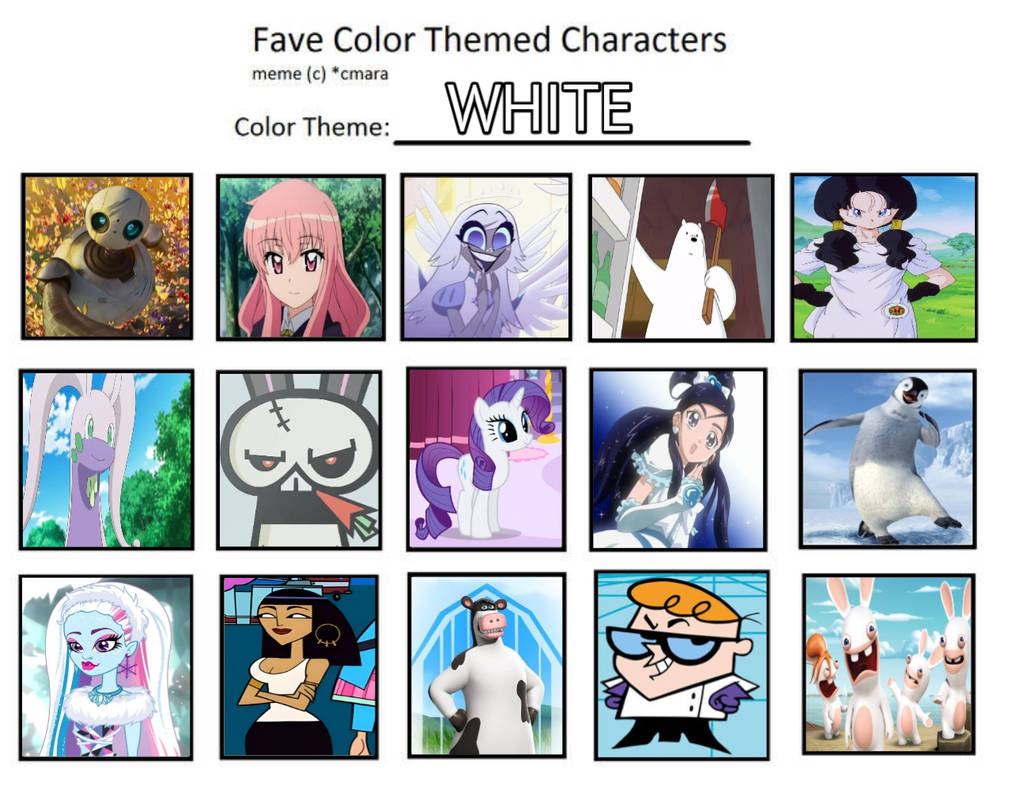 My Favourite White Themed Characters by fanbyjazzystar123 on DeviantArt