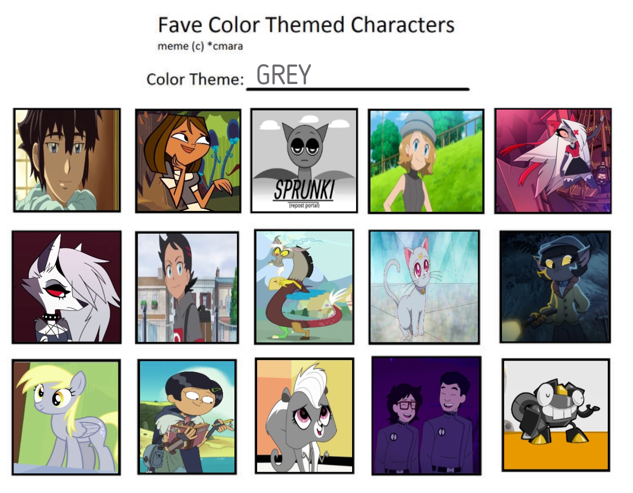 My favourite Grey Themed Characters by fanbyjazzystar123 on DeviantArt