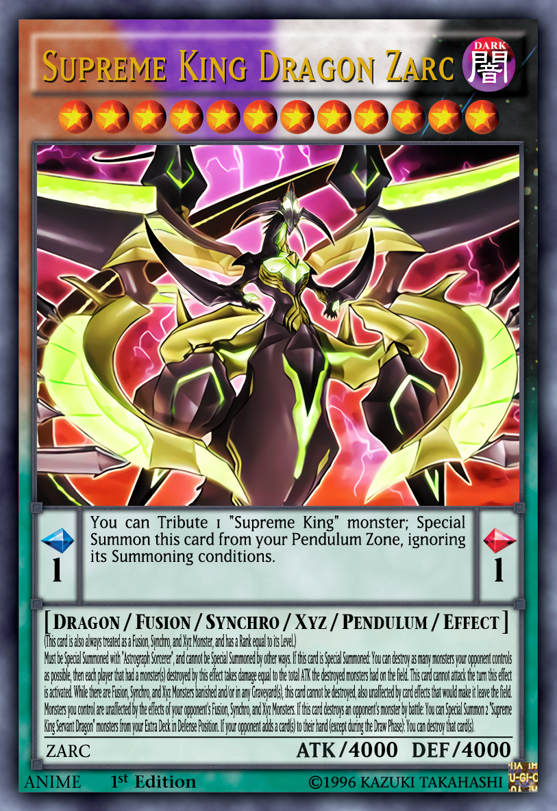 zarc card yugioh An individual card from the Yu minheragon User Profile | DeviantArt