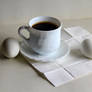 - Simple Breakfast With Coffee And White Eggs