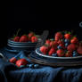 - Contrasts - Blue Background With Red Strawberrie