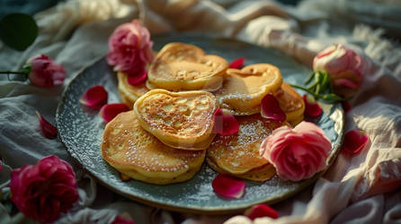 - pancakes and roses for mom on Mother's Day, gene