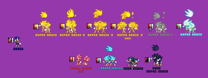 All Sonic forms unfinished by Super-comets on DeviantArt