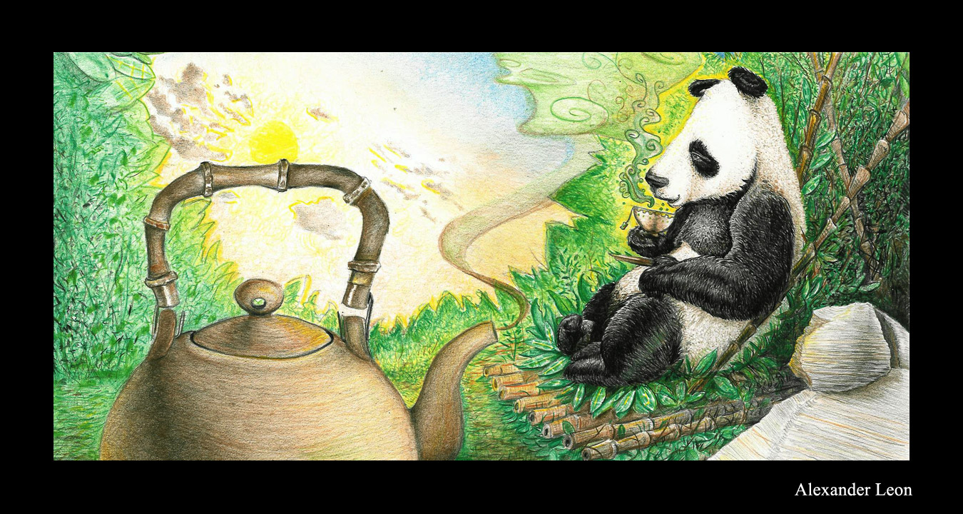 Panda Tea Box Illustration