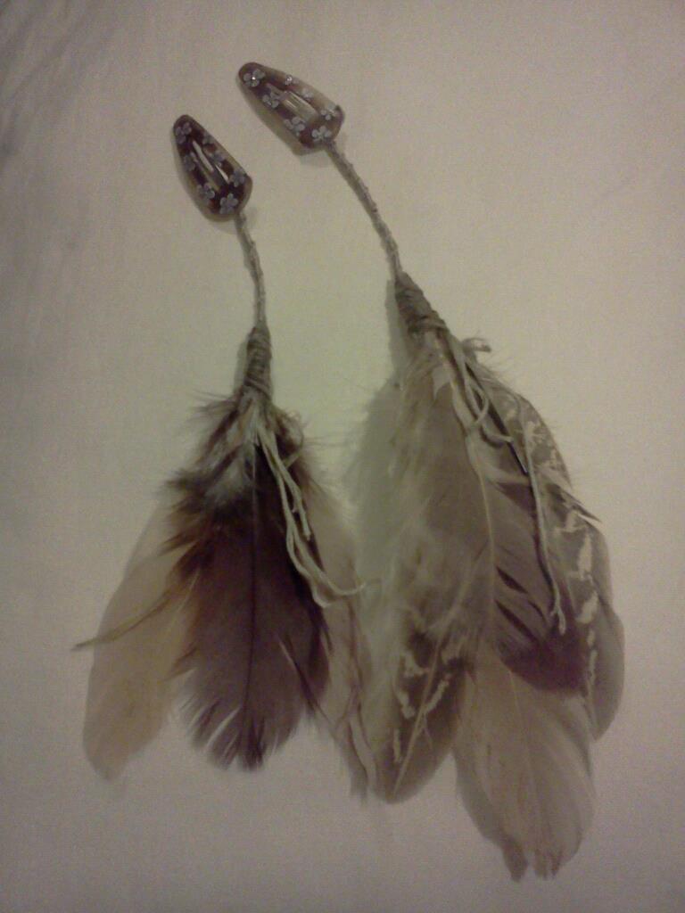 feather hair clips