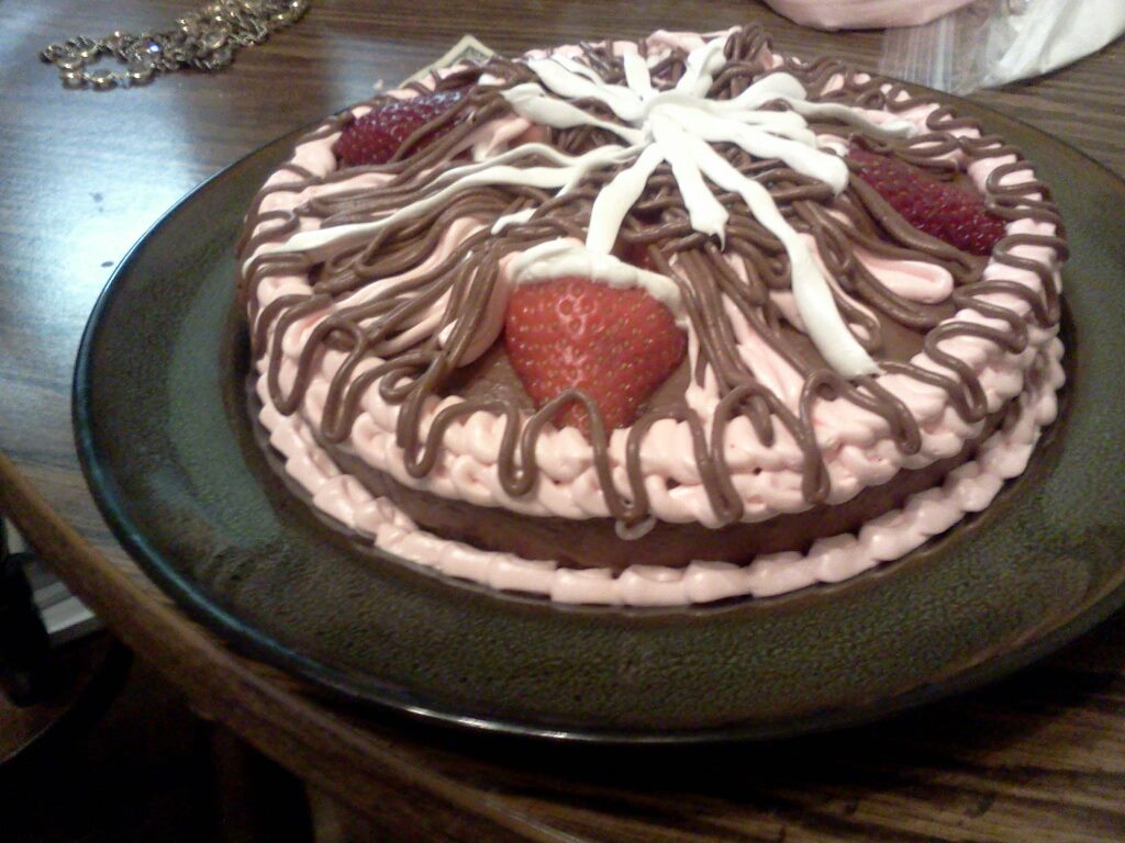 chocolate and strawberry mothers day cake