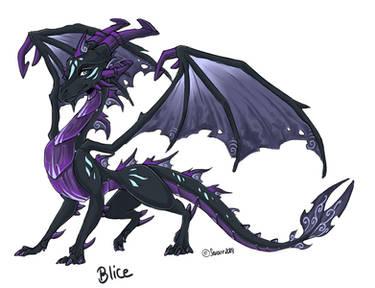 Black Ice/Shadow Ice Teenage Dragoness