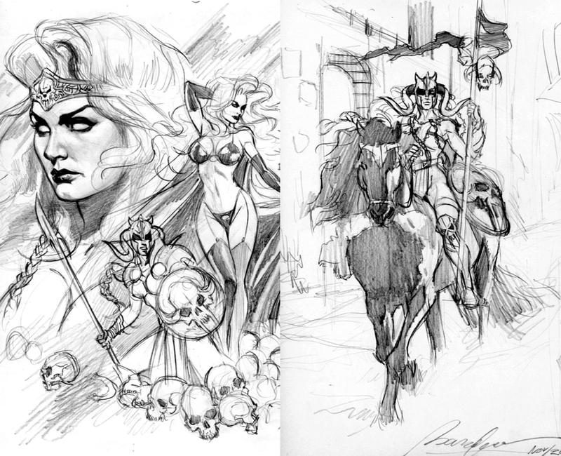 Lady Death roughs