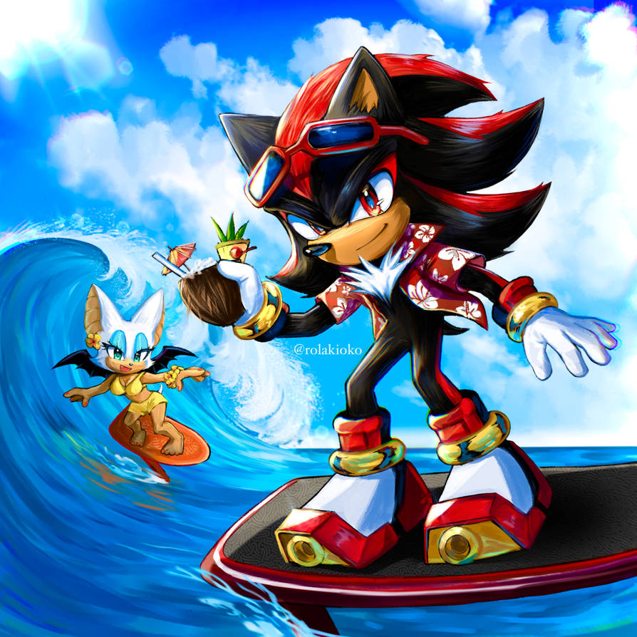 Summer fun with Shadow and Rouge! by rolakioko on DeviantArt