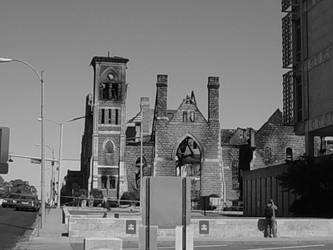 Damaged historical church