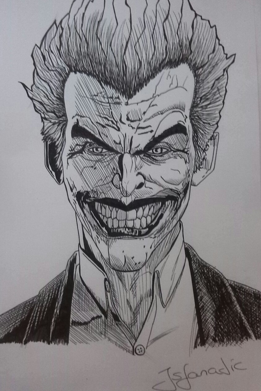 joker arkham city drawing