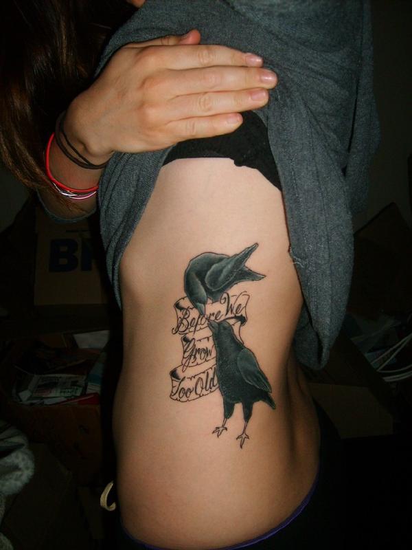 Raven tattoo pre color