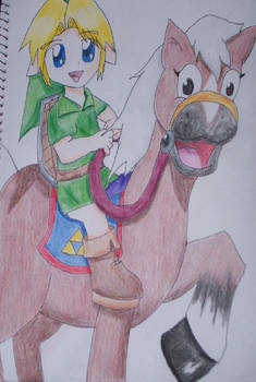 Chibi Young Link and Epona