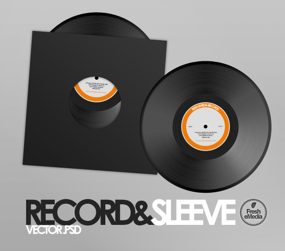 Record and Sleeves PSD by freshemedia