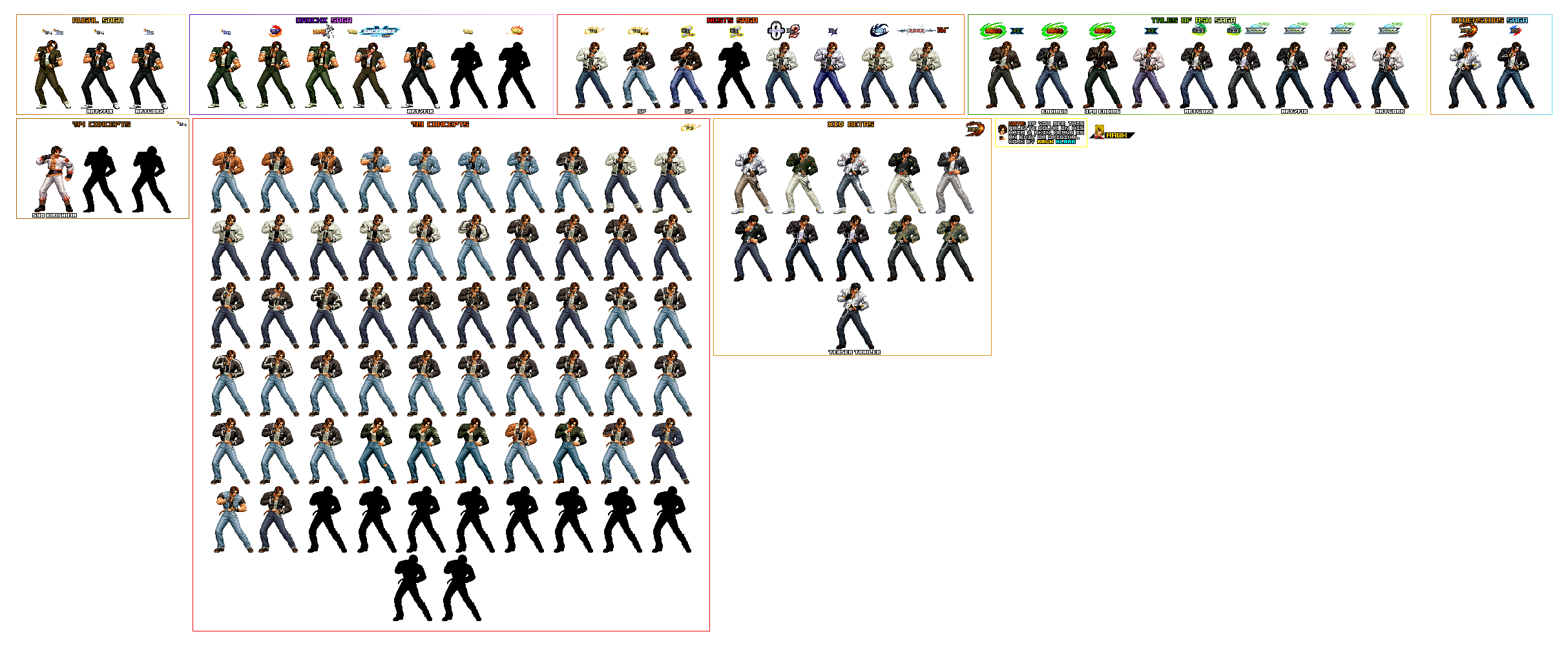 Every Kyo Kusanagi in KOF Style by Rawk-Klark on DeviantArt