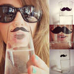 Mustache glass by MissWatermellon