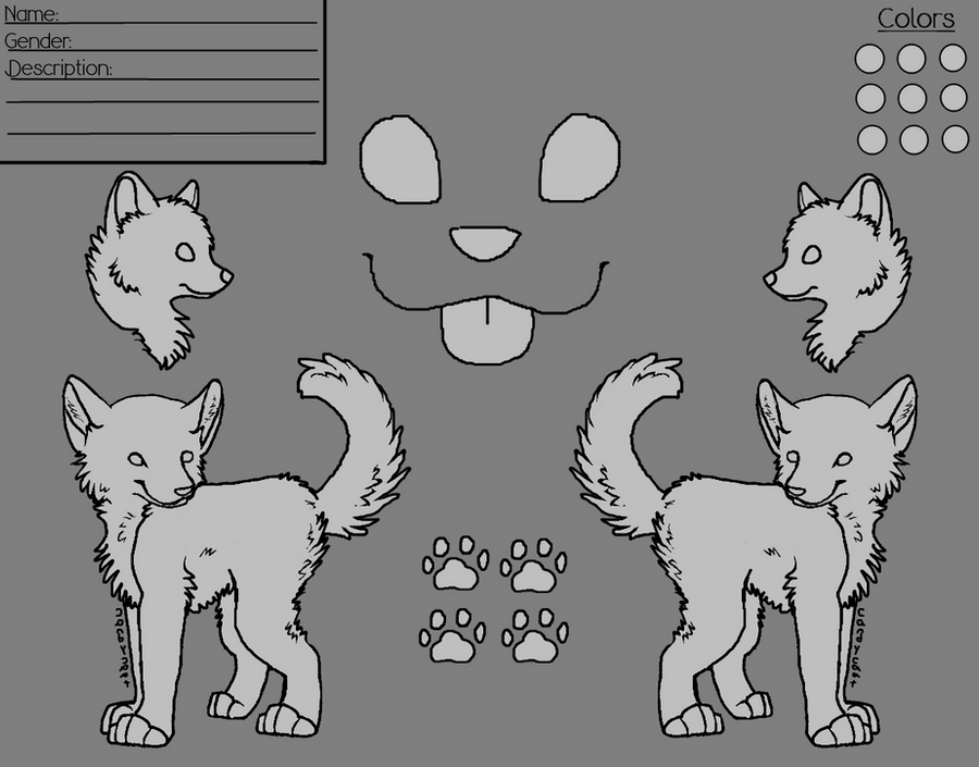 Canine Reference LineArt by CactusFruits on DeviantArt