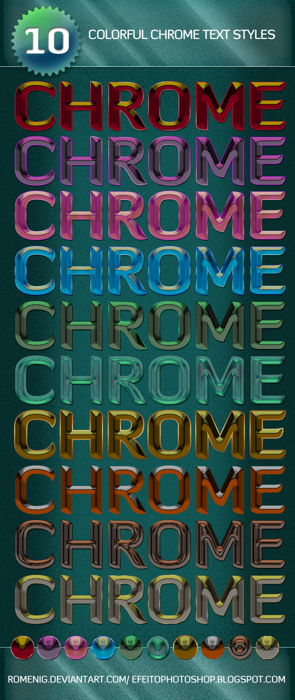 10 Colorful Chrome Text Styles