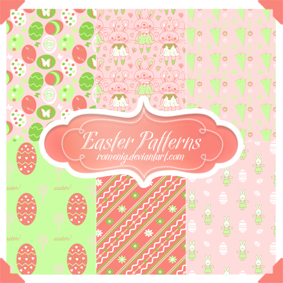 Cute Easter Seamless Patterns