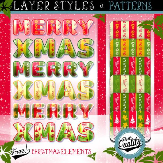 FREE CHRISTMAS ELEMENTS, STYLES AND PATTERNS