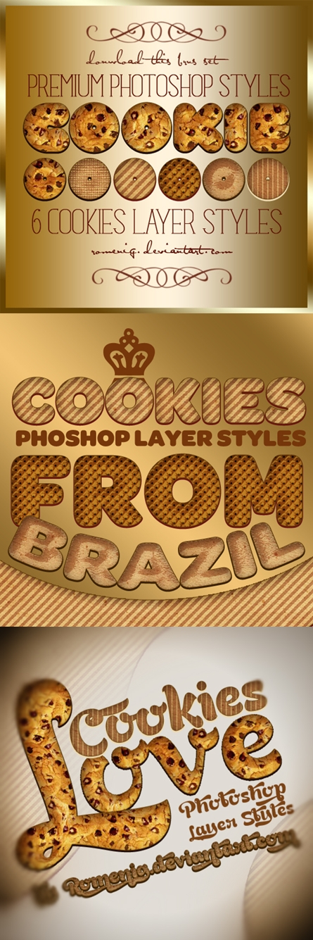 Cool Premium Cookies Photoshop Layer Styles