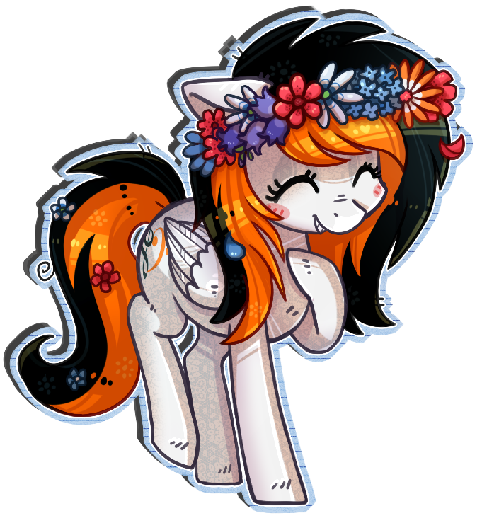 [Finished YCH] Rainy Sky has a cute flower crown