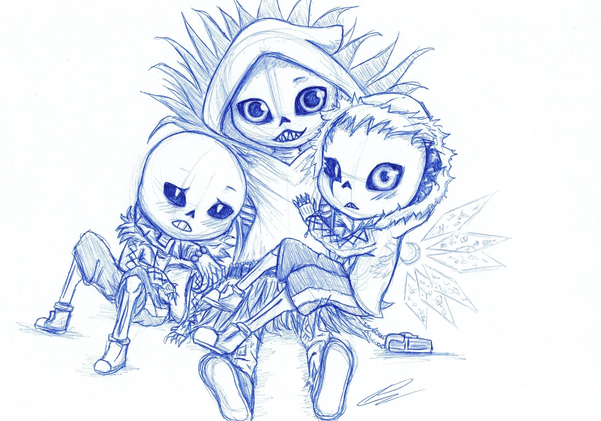 UV!Sans, Ryu Xans - Chibi [Sketch]