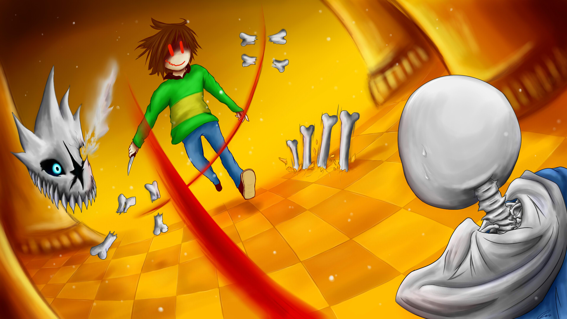Undertale битва Санса и чары