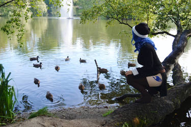 Spending time by the lake with ducks / Juvia