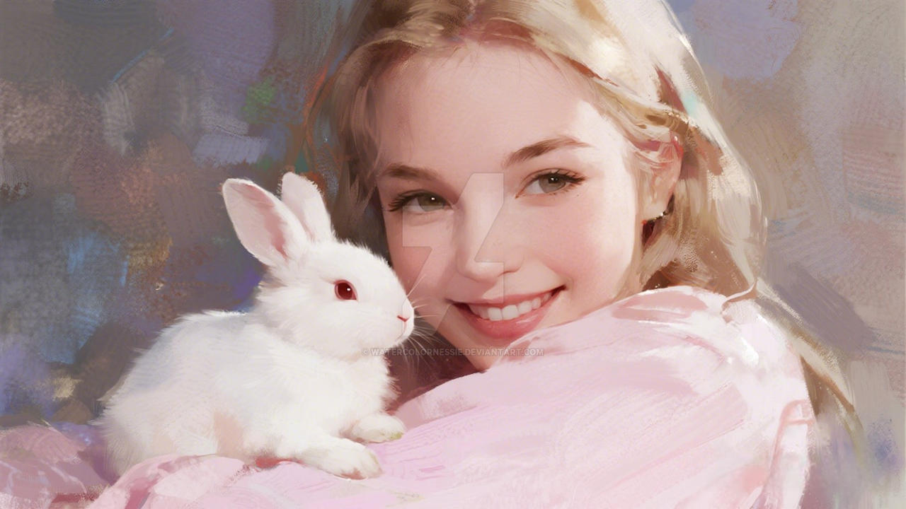 Ashley Rabbit A Beauty and a rabbit by WatercolorNessie on DeviantArt