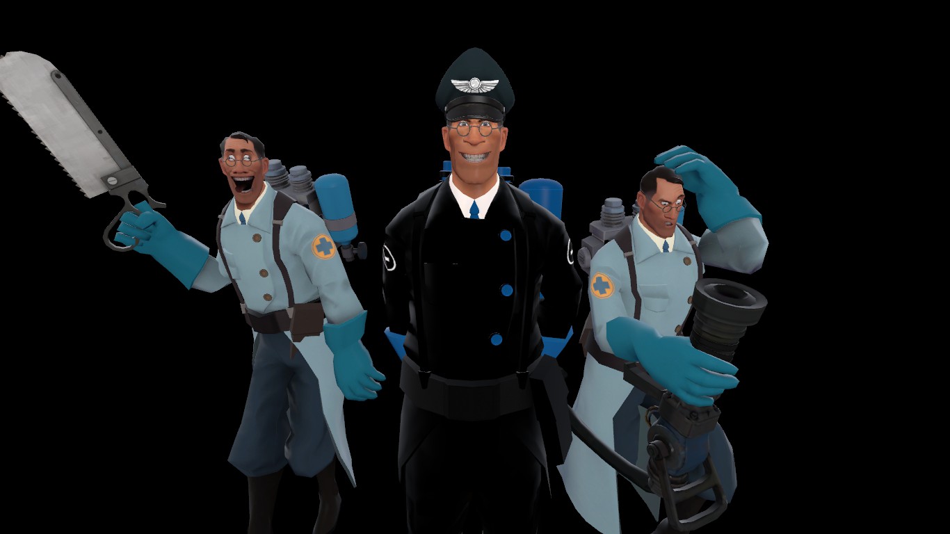 the Blue Medic and his minions