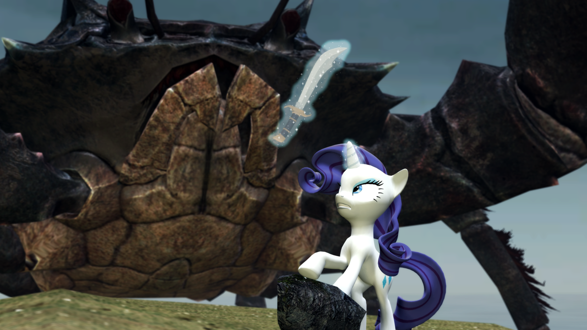 Mlp Rarity Fighting Rarity fighting a giant crab by PKY213 on DeviantArt