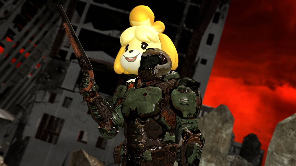 Doomguy and Isabelle by PKY213 on DeviantArt