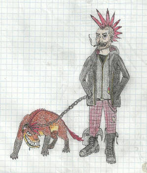 Punk with hyena
