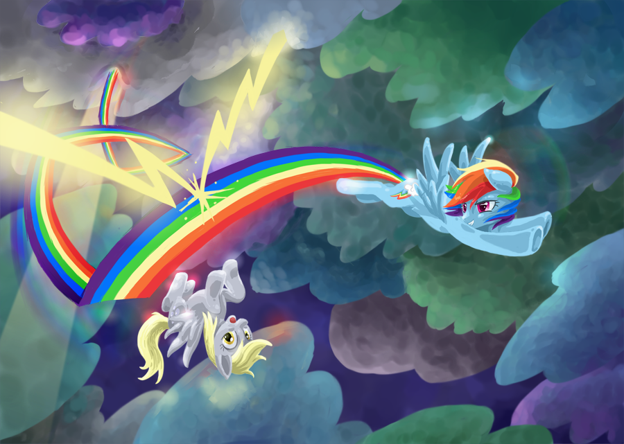 Derpy and Rainbow Dash