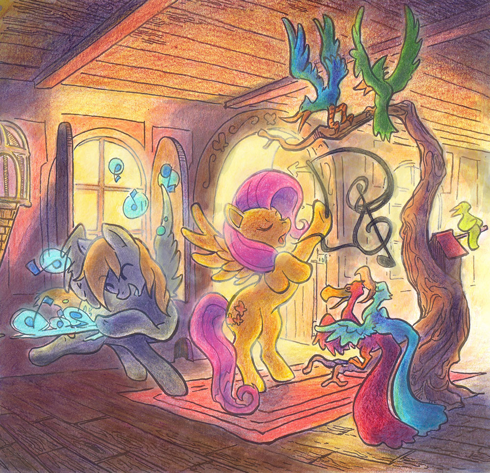 Derpy and Fluttershy by LeavingCrow