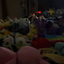 Plushies in bed