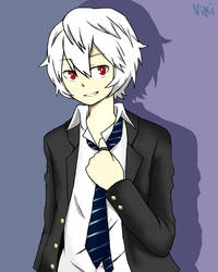 Yuma in his school uniform