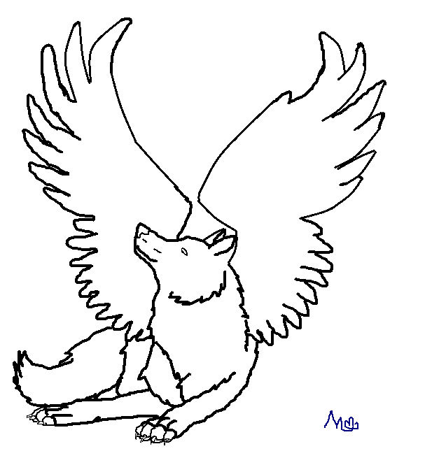 Wolf with wings Base by 3StoryTellerMary3 on DeviantArt