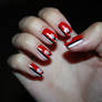 Nails: flower in red