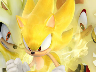 Super Sonic, Shadow and Silver desktop background