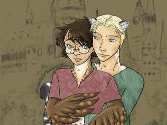 Falcon!Harry and Leopard!Draco