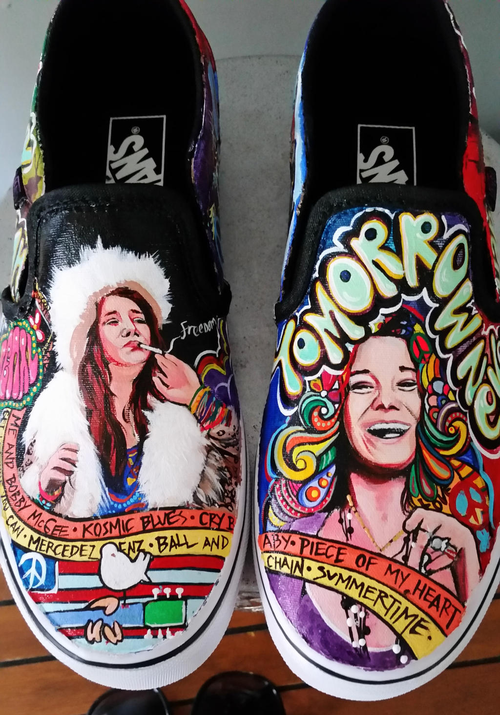 Janis Joplin Hippie shoes front view July 2015 by olianaafanoart on ...