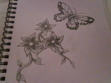 Flowers and butterfly