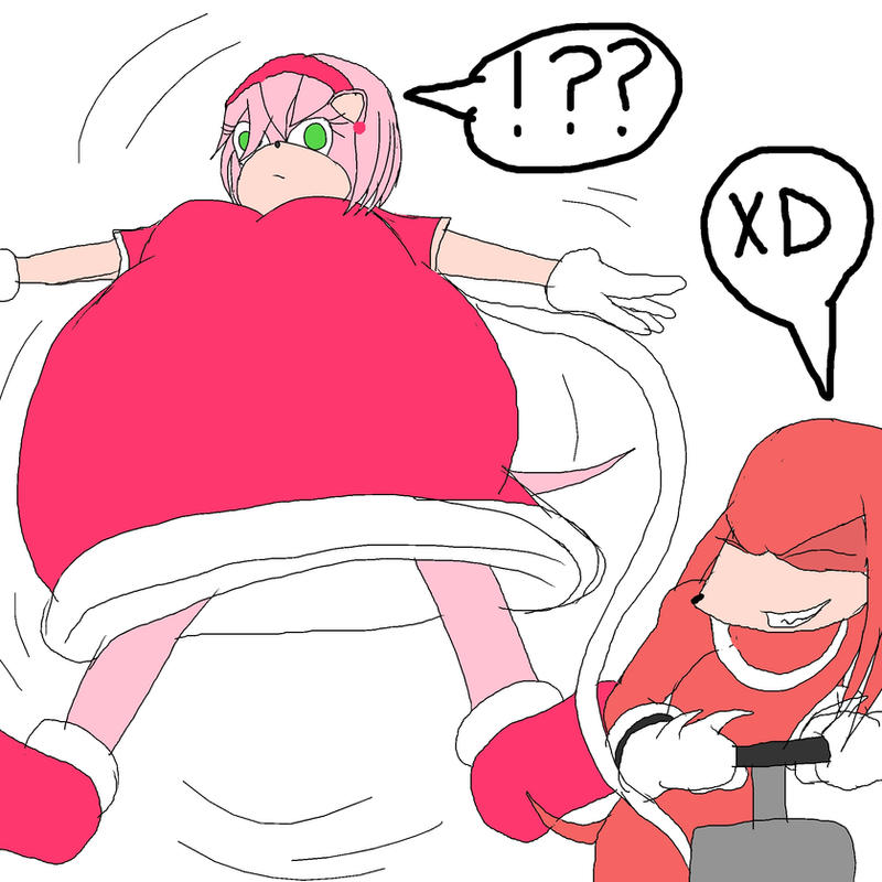 Knuckles Inflates Amy by angelobelmont on DeviantArt