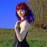 Soft spring goth lool